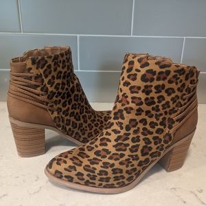 Leopard Tan Laced Bootie